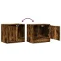 Wand-Nachttisch mit LED-Lichtern in rauchiger Eiche von , Nachttische - Ref: Foro24-852083, Preis: 28,73 €, Rabatt: %