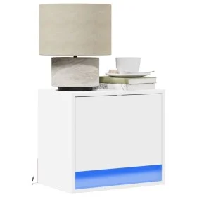 Wand-Nachttische mit LED-Lichtern, 2 Stück, weiß von , Nachttische - Ref: Foro24-852076, Preis: 50,93 €, Rabatt: %