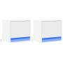 Wall-mounted bedside tables with LED lights 2 units white by , Nightstands - Ref: Foro24-852076, Price: 51,52 €, Discount: %