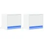 Wall-mounted bedside tables with LED lights 2 units white by , Nightstands - Ref: Foro24-852076, Price: 50,93 €, Discount: %