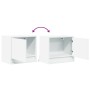 Wall-mounted bedside tables with LED lights 2 units white by , Nightstands - Ref: Foro24-852076, Price: 51,52 €, Discount: %