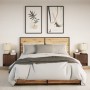 Wall-mounted bedside tables with LED lights, 2 units, brown oak. by , Nightstands - Ref: Foro24-852088, Price: 51,52 €, Disco...