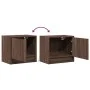 Mesitas de noche de pared con luces LED 2 unidades roble marrón de , Mesitas de noche - Ref: Foro24-852088, Precio: 50,93 €, ...
