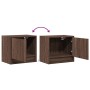 Wall-mounted bedside tables with LED lights, 2 units, brown oak. by , Nightstands - Ref: Foro24-852088, Price: 51,52 €, Disco...