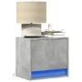 Wall-mounted bedside table with LED lights in concrete gray by , Nightstands - Ref: Foro24-852081, Price: 31,93 €, Discount: %