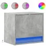 Wall-mounted bedside table with LED lights in concrete gray by , Nightstands - Ref: Foro24-852081, Price: 31,93 €, Discount: %