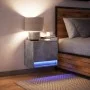 Wall-mounted bedside table with LED lights in concrete gray by , Nightstands - Ref: Foro24-852081, Price: 31,93 €, Discount: %