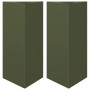 Triangular planters 2 units olive green steel 40x34.5x70 cm by , Pots and planters - Ref: Foro24-851164, Price: 86,35 €, Disc...