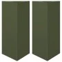 Triangular planters 2 units olive green steel 40x34.5x70 cm by , Pots and planters - Ref: Foro24-851164, Price: 100,10 €, Dis...
