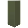 Triangular planters 2 units olive green steel 40x34.5x70 cm by , Pots and planters - Ref: Foro24-851164, Price: 100,10 €, Dis...