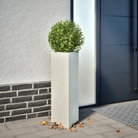 Dreieckiger Blumenkasten aus weißem Stahl, 30x26x75 cm. von , Töpfe und Pflanzgefäße - Ref: Foro24-851145, Preis: 56,93 €, Ra...