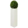 Triangular white steel planter 30x26x75 cm by , Pots and planters - Ref: Foro24-851145, Price: 62,64 €, Discount: %
