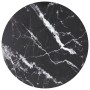 Schwarzer Tisch mit Marmor-Design und gehärteter Glasplatte Ø60x0,8 cm. von , Tischplatten - Ref: Foro24-322264, Preis: 44,81...