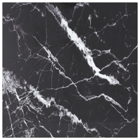 Black tempered glass marble design tabletop 50x50 cm 6 mm by , Table tops - Ref: Foro24-322270, Price: 22,49 €, Discount: %
