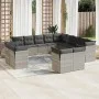 Set of garden sofas with 13 pieces of gray synthetic rattan cushions by , Garden sets - Ref: Foro24-3218552, Price: 986,82 €,...