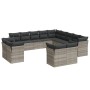 Gartensofagarnitur mit 13-teiligen Kissen aus grauem Kunststoff-Rattan. von , Gartensets - Ref: Foro24-3218552, Preis: 1,00 €...