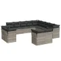 Set of garden sofas with 13 pieces of gray synthetic rattan cushions by , Garden sets - Ref: Foro24-3218552, Price: 986,82 €,...