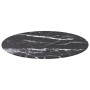 Schwarzer Tisch mit Marmor-Design und gehärtetem Glas Ø50x0,8 cm. von , Tischplatten - Ref: Foro24-322263, Preis: 27,75 €, Ra...