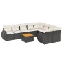 Garden sofa set 10 pieces with black synthetic rattan cushions by , Garden sets - Ref: Foro24-3257491, Price: 610,80 €, Disco...
