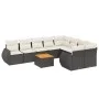 Garden sofa set 10 pieces with black synthetic rattan cushions by , Garden sets - Ref: Foro24-3257491, Price: 611,64 €, Disco...
