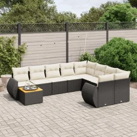 Garden sofa set 10 pieces with black synthetic rattan cushions by , Garden sets - Ref: Foro24-3257498, Price: 611,64 €, Disco...