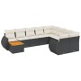Garden sofa set 10 pieces with black synthetic rattan cushions by , Garden sets - Ref: Foro24-3257498, Price: 610,80 €, Disco...