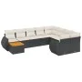 Garden sofa set 10 pieces with black synthetic rattan cushions by , Garden sets - Ref: Foro24-3257498, Price: 611,64 €, Disco...