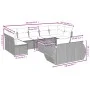 Gartensofa-Set, 10-teilig, mit schwarzen Kissen und synthetischem Rattan. von , Gartensets - Ref: Foro24-3257484, Preis: 610,...