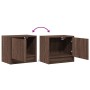 Wall-mounted bedside table with LED lights in brown oak by , Nightstands - Ref: Foro24-852087, Price: 29,79 €, Discount: %