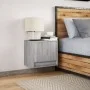 Wall-mounted bedside table with LED lights in Sonoma gray by , Nightstands - Ref: Foro24-852085, Price: 29,55 €, Discount: %