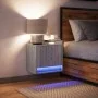 Wall-mounted bedside table with LED lights in Sonoma gray by , Nightstands - Ref: Foro24-852085, Price: 29,55 €, Discount: %