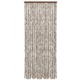 Cortina mosquitera de chenilla gris taupe y blanca 56x185 cm