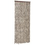 Cortina mosquitera de chenilla gris taupe y blanca 56x185 cm