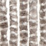 Cortina mosquitera de chenilla gris taupe y blanca 56x185 cm