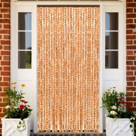 Cortina mosquitera chenilla ocre y blanco 100x220 cm