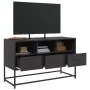 Black steel TV stand 100.5x39x60.5 cm by , TV Furniture - Ref: Foro24-846542, Price: 78,76 €, Discount: %