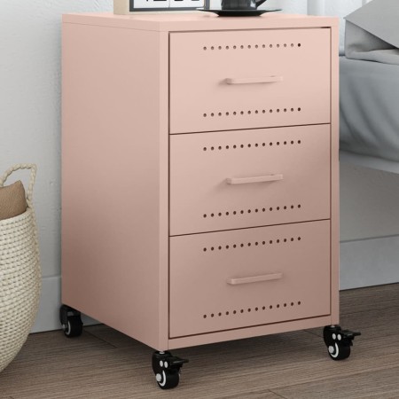 Mesita de noche acero rosa 36x39x59 cm de , Mesitas de noche - Ref: Foro24-846729, Precio: 104,40 €, Descuento: %