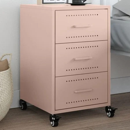 Mesita de noche acero rosa 36x39x59 cm by , Nightstands - Ref: Foro24-846729, Price: 100,30 €, Discount: %