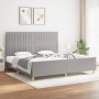 Cama sin colchón tela gris claro 200x200 cm