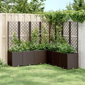 Brown PP planter with trellis 160x160x140 cm by , Pots and planters - Ref: Foro24-367885, Price: 306,65 €, Discount: %