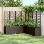 Jardinera con enrejado PP marrón 160x160x140 cm de , Maceteros y jardineras - Ref: Foro24-367885, Precio: 305,30 €, Descuento: %