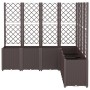 Brown PP planter with trellis 160x160x140 cm by , Pots and planters - Ref: Foro24-367885, Price: 321,64 €, Discount: %