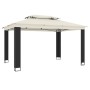 Gazebo with double cream fabric roof 3.94x2.96 m by , Tents and gazebos - Ref: Foro24-368446, Price: 348,60 €, Discount: %