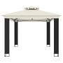 Gazebo with double cream fabric roof 3.94x2.96 m by , Tents and gazebos - Ref: Foro24-368446, Price: 348,60 €, Discount: %