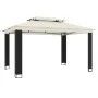 Gazebo with double cream fabric roof 3.94x2.96 m by , Tents and gazebos - Ref: Foro24-368446, Price: 366,38 €, Discount: %