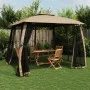 Double-roof gazebo with taupe steel mesh walls 2.93x2.93 m by , Tents and gazebos - Ref: Foro24-368450, Price: 234,14 €, Disc...