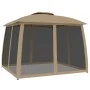 Double-roof gazebo with taupe steel mesh walls 2.93x2.93 m by , Tents and gazebos - Ref: Foro24-368450, Price: 234,14 €, Disc...