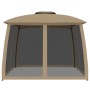 Double-roof gazebo with taupe steel mesh walls 2.93x2.93 m by , Tents and gazebos - Ref: Foro24-368450, Price: 243,77 €, Disc...