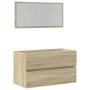 Badezimmerschrank mit Spiegel in Sonoma-Eiche, 80x38,5x45 cm. von , Badezimmermöbel - Ref: Foro24-849646, Preis: 69,87 €, Rab...