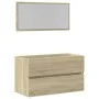 Badezimmerschrank mit Spiegel in Sonoma-Eiche, 80x38,5x45 cm. von , Badezimmermöbel - Ref: Foro24-849646, Preis: 68,91 €, Rab...